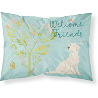 "Caroline's Treasures Welcome Friends Retriever Yellow Labrador Pillowcase, Standard"