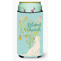 "Caroline's Treasures Welcome Friends Yellow Labrador Retriever Decorative Can Hugger, Tall Boy, Multicolor"