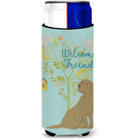 "Caroline's Treasures Welcome Friends Chocolate Labrador Retriever Decorative Can Hugger, Multicolor"