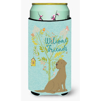 "Caroline's Treasures Welcome Friends Chocolate Labrador Retriever Decorative Can Hugger, Tall Boy, Multicolor"