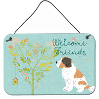 "Caroline's Treasures Welcome Friends Saint Bernard Metal Print, 8hx12w"