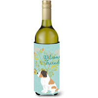 "Caroline's Treasures Welcome Friends Saint Bernard Decorative Bottle Hugger, 750 ml, Multicolor"