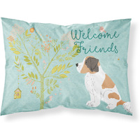 "Caroline's Treasures Welcome Friends Saint Bernard Pillowcase, Standard"