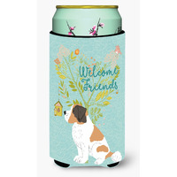 "Caroline's Treasures Welcome Friends Saint Bernard Decorative Can Hugger, Tall Boy, Multicolor"
