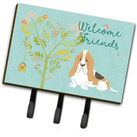 "Caroline's Treasures Welcome Friends Basset Hound Wall Hook, Triple"