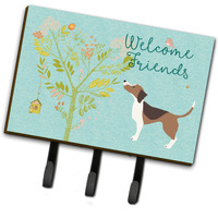 "Caroline's Treasures Welcome Friends Beagle Wall Hook, Triple, Multicolor"