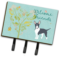 "Caroline's Treasures Welcome Friends Black Bull Terrier Wall Hook, Triple"