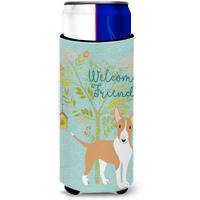 "Caroline's Treasures Welcome Friends Brown Bull Terrier Decorative Can Hugger, Multicolor"