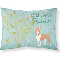 "Caroline's Treasures Welcome Friends Brown Bull Terrier Pillowcase, Standard"