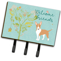 "Caroline's Treasures Welcome Friends Brown Bull Terrier Wall Hook, Triple"