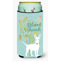 "Caroline's Treasures Welcome Friends White Bull Terrier Decorative Can Hugger, Tall Boy, Multicolor"