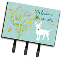 "Caroline's Treasures Welcome Friends White Bull Terrier Wall Hook, Triple"