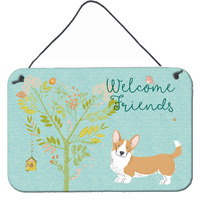 "Caroline's Treasures Friends Welsh Welcome Cardigan Corgi Tricolor Metal Print, 8hx12w, Multicolor"