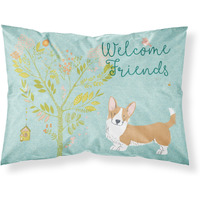 "Caroline's Treasures Welcome Friends Welsh Cardigan Corgi Tricolor Pillowcase, Standard"
