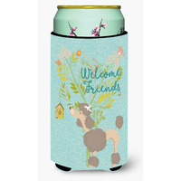 "Caroline's Treasures Welcome Friends Chocolate Poodle Decorative Can Hugger, Tall Boy, Multicolor"