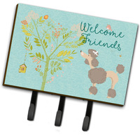 "Caroline's Treasures Welcome Friends Chocolate Poodle Wall Hook, Triple"