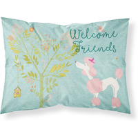 "Caroline's Treasures Welcome Friends Pink Poodle Pillowcase, Standard,"