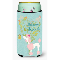 "Caroline's Treasures Welcome Friends Pink Poodle Decorative Can Hugger, Tall Boy, Multicolor"