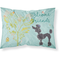 "Caroline's Treasures Welcome Friends Black Poodle Pillowcase, Standard,"
