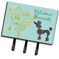 "Caroline's Treasures Welcome Friends Black Poodle Wall Hook, Triple"