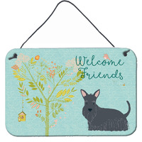 "Caroline's Treasures Welcome Friends Scottish Terrier Metal Print, 8hx12w"