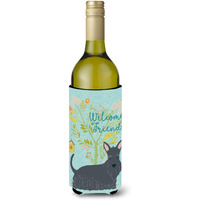 "Caroline's Treasures Welcome Friends Scottish Terrier Decorative Bottle Hugger, 750 ml, Multicolor"