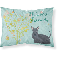 "Caroline's Treasures ""Welcome Friends Scottish Terrier"" Printed, Polyester Envelope Closure pillowcase, Standard, Multicolor"