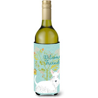 "Caroline's Treasures Welcome Friends White Scottish Terrier Decorative Bottle Hugger, 750 ml, Multicolor"