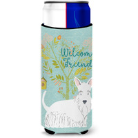 "Caroline's Treasures Welcome Friends White Scottish Terrier Decorative Can Hugger, Multicolor"