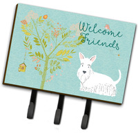 "Caroline's Treasures Welcome Friends White Scottish Terrier Wall Hook, Triple"