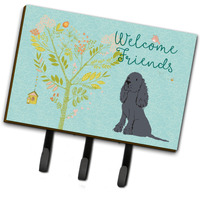 "Caroline's Treasures Welcome Friends Black Cocker Spaniel Wall Hook, Triple, Multicolor"