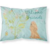 "Caroline's Treasures Welcome Friends Buff Cocker Spaniel Pillowcase, Standard, Multicolor"
