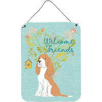 "Caroline's Treasures Welcome Friends Gold Springer Spaniel Metal Print, 16h x 12w, Multicolor"