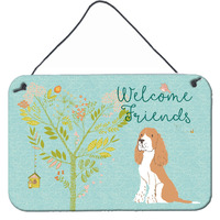 "Caroline's Treasures Welcome Friends Gold Springer Spaniel Metal Print, 8hx12w, Multicolor"