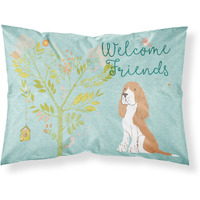"Caroline's Treasures Welcome Friends Gold Springer Spaniel Pillowcase, Standard, Multicolor"