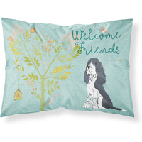 "Caroline's Treasures ""Welcome Friends Black Springer Spaniel"" Printed, Polyester Envelope Closure pillowcase, Standard, Multicolor"
