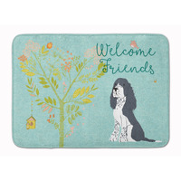 "Caroline's Treasures Welcome Friends Black Springer Spaniel Floor Mat, 19"" H x 27"" W, Multicolor"