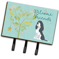 "Caroline's Treasures Welcome Friends Black Springer Spaniel Wall Hook, Triple"