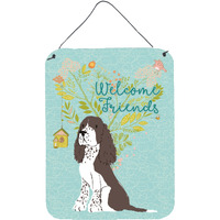 "Caroline's Treasures Welcome Friends Brown Springer Spaniel Metal Print, 16h x 12w, Multicolor"