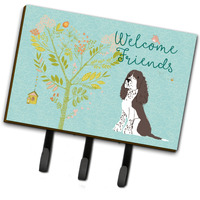 "Caroline's Treasures Welcome Friends Brown Springer Spaniel Wall Hook, Triple, Multicolor"