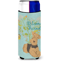 "Caroline's Treasures Welcome Friends Airedale Terrier Decorative Can Hugger, Multicolor"