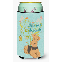 "Caroline's Treasures Welcome Friends Airedale Terrier Decorative Can Hugger, Tall Boy, Multicolor"