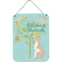 "Caroline's Treasures Welcome Friends Whippet Metal Print, 16h x 12w, Multicolor"