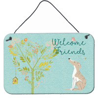 "Caroline's Treasures Welcome Friends Whippet Metal Print, 8"" H x 12"" W"