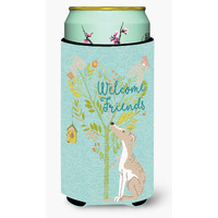 "Caroline's Treasures Welcome Friends Whippet Decorative Can Hugger, Tall Boy, Multicolor"