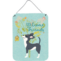 "Caroline's Treasures Welcome Friends Black White Chihuahua Metal Print, 16h x 12w, Multicolor"