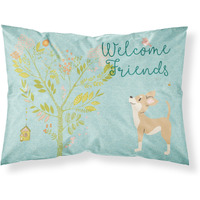"Caroline's Treasures Welcome Friends Brown White Chihuahua Pillowcase, Standard"