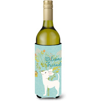 "Caroline's Treasures Welcome Friends White Chihuahua Decorative Bottle Hugger, 750 ml, Multicolor"