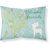 "Caroline's Treasures ""Welcome Friends White Chihuahua"" Printed, Polyester Envelope Closure pillowcase, Standard, Multicolor"