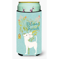"Caroline's Treasures Welcome Friends White Chihuahua Decorative Can Hugger, Tall Boy, Multicolor"